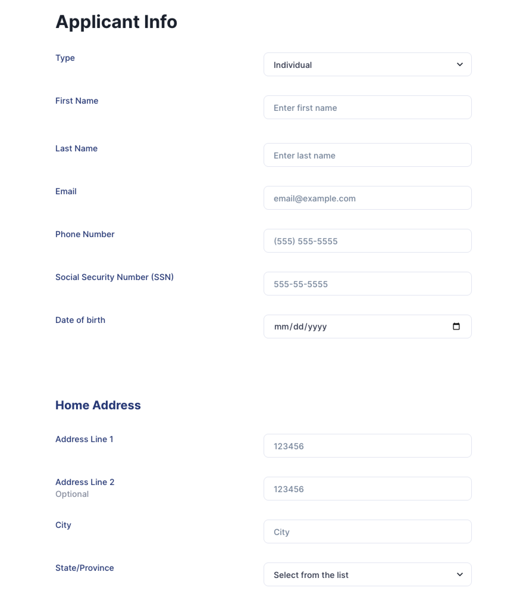 Payee Application Form